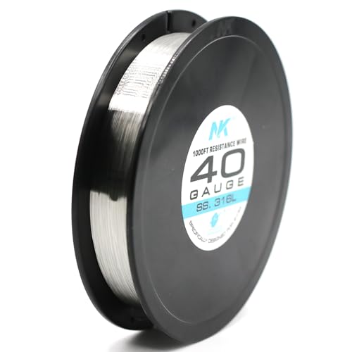 NK Jewelry Making Wire Stainless Steel 316L Soft Annealed AWG 22 24 26 27 28 29 30 32 34 36 38 40 Gauge (SS316L 40Ga 1000Feet, 1) - size: SS316L 40Ga 1000Feet