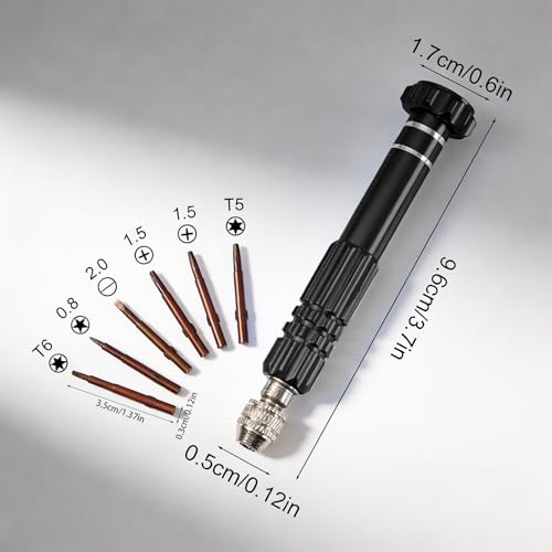 5-in-1 Multifunctional Small Screwdriver, Precision Set with 5 Micro Bits, Mini Repair Magnetic Screwdriver Kit for Eyeglass Sunglasses Electronics Cellphone Jewelry, Black - color: Black