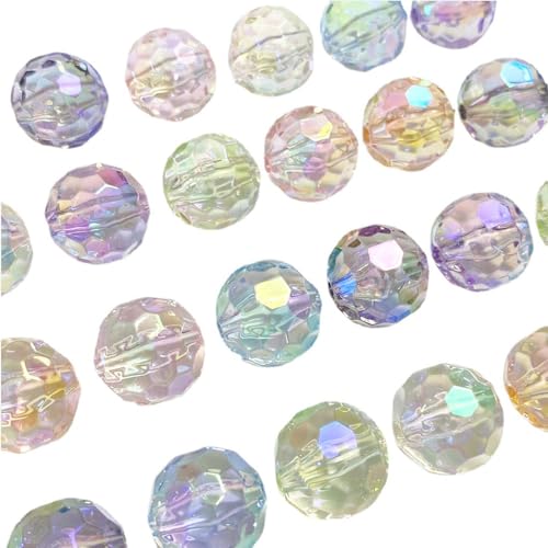 16mm Acrylic Beads UV Transparent Colorful Bead 95pcs Clear Football Beads for DIY Handmade Bracelets Necklaces Phone Chains Jewelry Making Craft Supplies(uv Transparent) - color: uv transparent