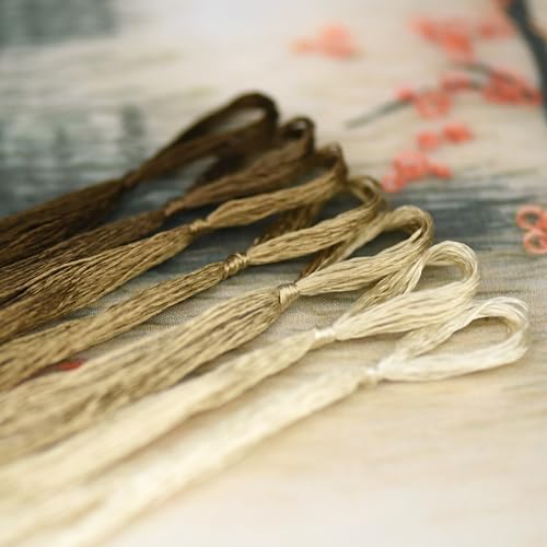 Mulberry Silk Floss Embroidery Thread Floss-Cross Stitch Threads China Silk Woven Jewelry Threads DIY Sewing Kits (105) - color: 105