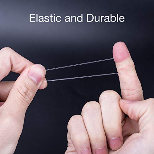Luter 1mm Clear Bead Cord Crystal Elastic Stretchy Bracelet String for Jewelry Making Necklace Bracelet Beading Thread (328ft)