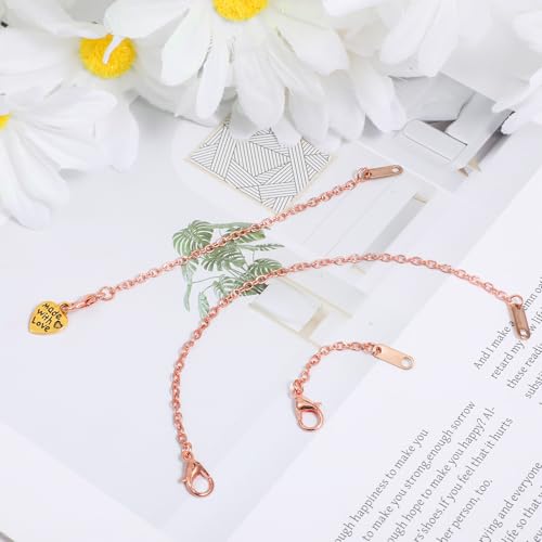 LXUEJIE 9 Pcs Necklace Extender, Rose Gold Necklace Extender, Alloy Necklaces Chain Extenders for Necklaces Bracelet Anklet, Delicate Chain Extenders (Gold/Silver/Rose Gold, 5/10/15cm)
