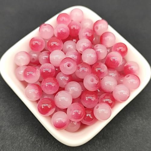 100 Pack 8mm Glass Beads for Jewelry Making, Graduated Color Mix, Bulk DIY Craft Supplies - color: Color5