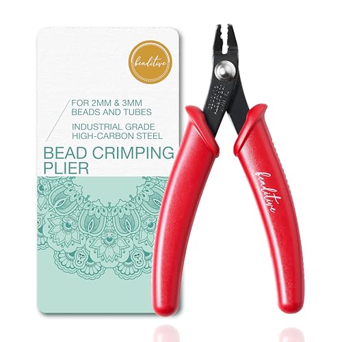 Beaditive Bead Crimping Plier for 2mm & 3mm Beads and Tubes | 5-Inch (Red) - color: Red