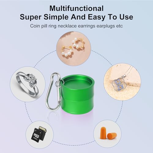 Mini Travel Ring Holder Keychain, Portable Jewelry Holder Keychain with Protective Sponge, Small Necklace Earrings Case for Gym Sports Bag Purse - color: 1-Tier Green