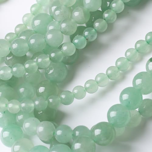 Green Dongling Stone Beads for Jewelry Making DIY Bracelet Necklace Jewelry Making 1 Strand 15.5inch 45PCS 8MM - color: Green Dongling stone, size: 8MM