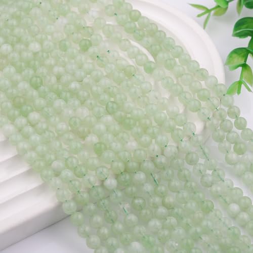 6mm Natural Stone Beads 65pcs Green Burmese Jade Polished Round Smooth Crystal Loose Gemstone Beads for Jewelry Making DIY Bracelet Necklace Earring Crafts Supplies - color: Green Burmese Jade 1 strand-65pcs