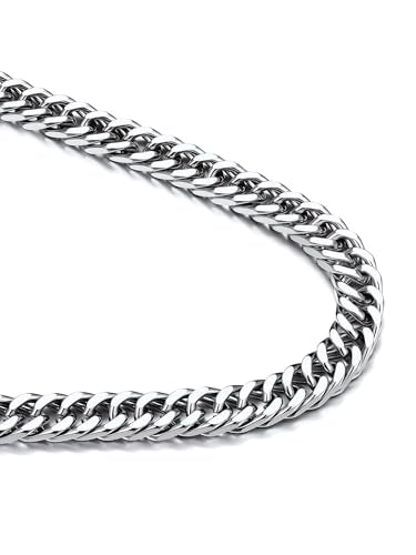 Bandmax Cuban Link Necklace for Men, Stainless Steel Chain, 5/7/10/13.5mm - color: c. 10mm Stainless, size: 18 inch