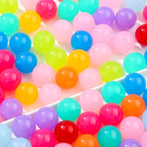 20mm Color Acrylic Beads 180pcs Chunk Bubblegum Bead Color Pen Ball Beads for Pen Bag Jewelry Making Necklace Bracelets(guodong) - color: blue&green&pink