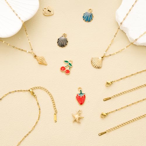 12 Pack Gold Stainless Steel Lip Link Chain Necklace Bulk Handmade Jewelry Necklace for Women Men - color: Gold Lip, size: 20 inches