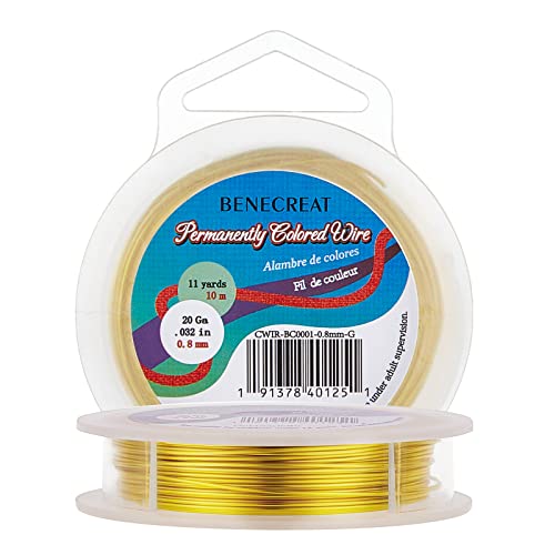 BENECREAT 20-Gauge Jewelry Beading Wire Tarnish Resistant Gold Wire for Jewelry Craft Making, 33-Feet/11-Yard - color: Dark Gold, size: 20-Gauge(33-Feet/11-Yard)