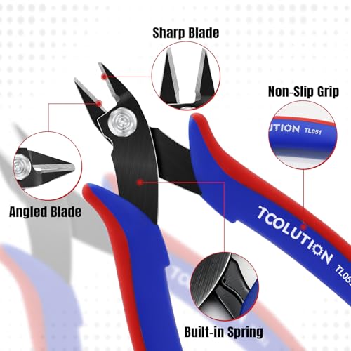 Flush Wire Cutters - Small Diagonal Cut Pliers Side Cutter Snips Bulk - Micro Clippers for Zip Tie Plastic Model 3D Printer - Mini Nippers for Crafting Electrical Jewelry Making - size: 1 Pack