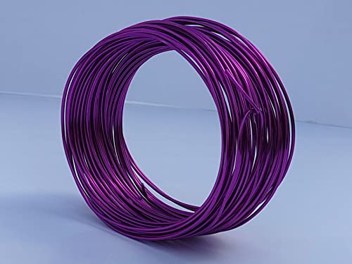 15 Gauge Anodized Aluminum Wire 49 Feet for Jewelry Making Craft DIY（1.5mm,Dark Purple,41511） - color: Dark Purple, size: 15 Gauge