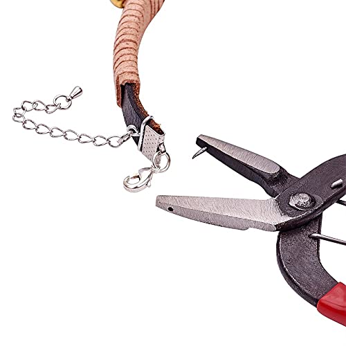 Pandahall Jewelry Hole Punch Pliers Jewelry Pliers Eyelet Pliers Craft Paper Leather Hole-punching Handed Tool Cutter Red Pin:1mm
