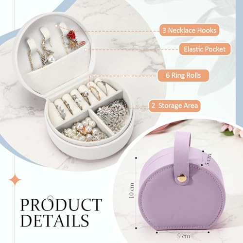 Weysat Travel Jewelry Case Bulk Mini Leather Bridesmaid Jewelry Gift Box Small Earring Storage Organizer(White, Pink, Green, Blue, Purple, Dark Pink,12 Pack) - color: White, Pink, Green, Blue, Purple, Dark Pink