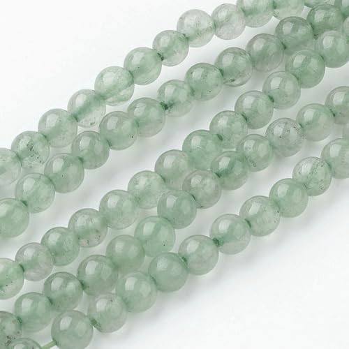 85Pcs Natural Green Aventurine Beads 4mm Round Gemstone Beads Smooth Stone Loose Bead for DIY Bracelets Necklace Earrings Jewelry Making - color: Natural Green Aventurine, size: 4mm