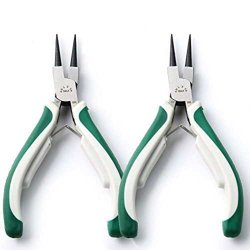 2Pcs Round Nose Pliers Jewelry Fine Round Needle Long Nose Pliers (5-Inch)