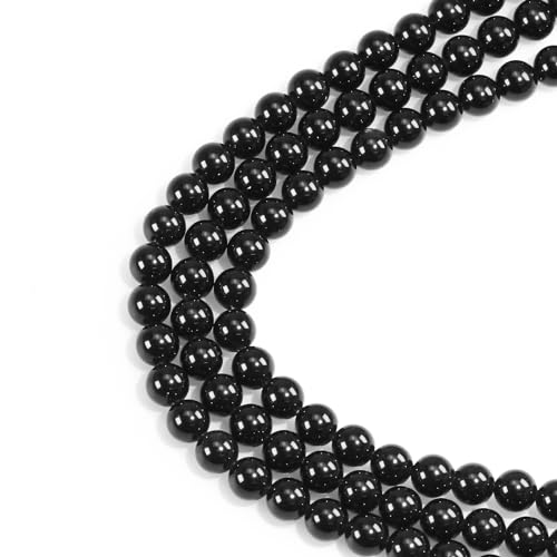 Natural Gemstone Round Loose Beads for Jewelry Making DIY Crystal Energy Healing 1 Strand 15" (Black Tourmaline, 4mm (15"/Strand)) - color: Black Tourmaline, size: 4mm (15"/Strand)