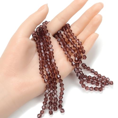 250pcs Czech 6mm (0.24 Inch) Faceted Bicone Crystal Glass Loose Beads Spacer Bulk Burgundy Red for DIY Craft Jewelry Making CCB611 - color: Burgundy, size: 6mm - 250pcs