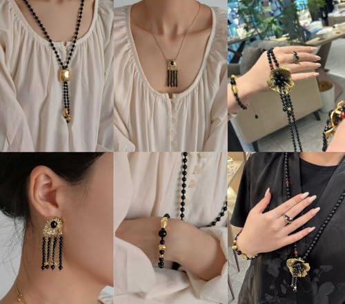 200PCS 8mm Glass Beads for Jewelry Making Soild Black Round Loose Beads for Bracelets DIY Crafts (Black) - color: 0Black