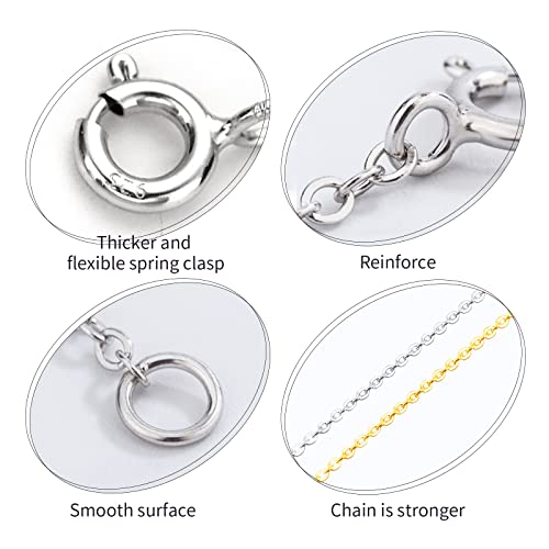 ADMITRY 925 Sterling Silver Necklace Extender, 3 Pcs 14k Gold Plated Durable Chain Extenders, Necklace Bracelet Anklet Jewelry Extension for Women (1 2 3 Inch) - color: Gold Plated Sterling Silver Necklace Extender