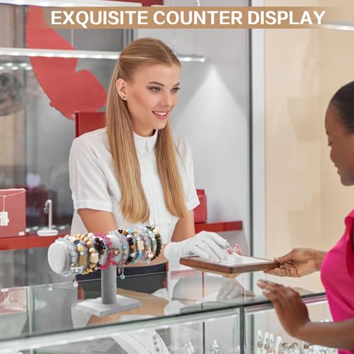 T-Bar Bracelet Display Stand for Selling, Jewelry Storage, Bracelet Holder Stand,Bangle, Jewelry Business Supplies, Watch holder for Women & Men (Gray Velvet) - color: Gray Velvet