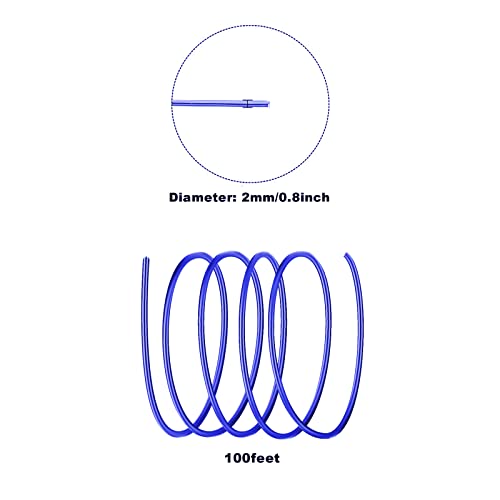 2mm Aluminum Wire - 100 Feet, 12 Gauge, Bendable, Anodized for Sculpting, Jewelry Making, Armature Making - size: 2mm, style: Blue