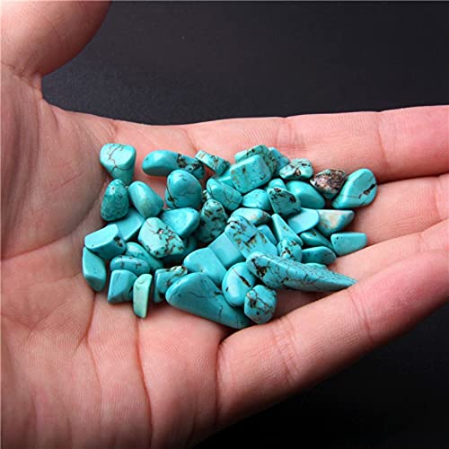 Natural 500 pcs Turquoise No Hole Undrilled Irregular Chip Gemstone Beads Rock Gravel Crystal Tumble Minerals Gravel Specimen Energy Decorative Stone Fish Tank Stone - color: Turquoise