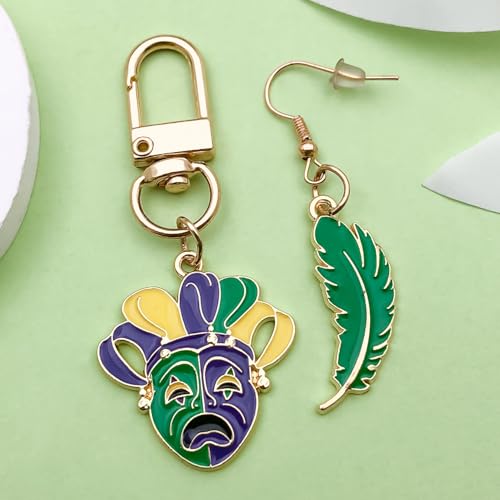 Sailanzi 21pcs Alloy enamel carnival classic comedy tragedy mask Jewelry Making DIY Keychain Earrings Pendant Various Design Charms for Jewelry Making Bracelets Necklace(SN1095) - color: SN1095