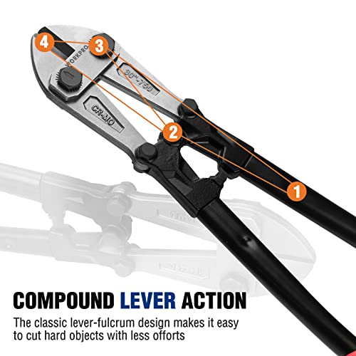 WORKPRO 30" Bolt Cutter, Chrome Molybdenum Steel Blade, Heavy Duty Bolt Cutter with Soft Rubber Grip, Cutting Tool for Cut Chain, Wire, Screw, Rivet - size: 30"