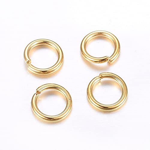 HDSupplies 100 Pieces - 304 Gold Tone Stainless Steel Jump Rings - 10mm - 18 Gauge (1mm Thickness) - color: Gold Tone Stainless Steel, size: 10mm / 1mm Thick / 18 Gauge