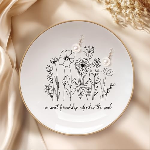 LITTLEBIGGER Friendship gifts for Women – Jewelry Dish, Christian Friend Gifts, Best Friend Birthday Gifts for Women – A Sweet Friendship Refreshes the Soul – Proverbs 27:9 – Mothers Day Gifts - style: Friendship - C