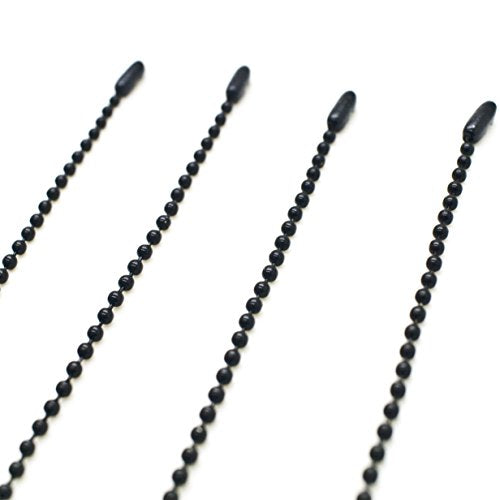 ONDEPOT 24 inch Military Spec Black Epoxy Coated 2.4mm Ball Chain Necklaces - pack of 50 pcs