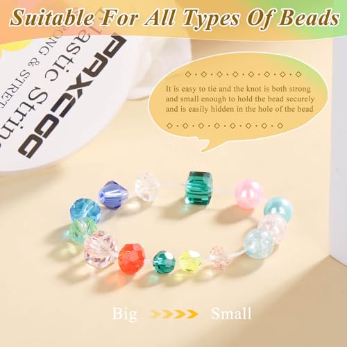 PAXCOO 2 Pack Elastic String for Bracelets, Stretch Magic Elastic String Bead Cord Jewelry Thread for Friendship Bracelet, Necklaces, Clay Beads, Pony Beads - style: 2 Pack White