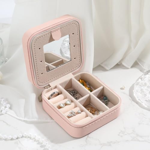 Sea Turtle Gifts for Women Girl Girls Birthday Gift Pink Portable Jewelry Case Travel Gifts for Turtle Lovers Christmas Gift Ideas Daughter Sister Bestie Friends Cute Small Jewelry Box - color: Just A Girl Who Loves Turtles