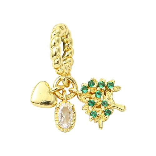 Charms for Jewelry Making Real 18K Gold Plated Dangle Charms Large Hole European Brass Pendant for Bracelet Necklace Women Gift - style: Tree of Life
