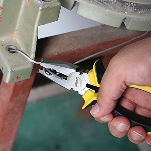 DOWELL Lineman's Pliers with Wire Cutter - 7 Inch Nickel Chromium Steel Construction Professional Handle - size: 7" Lineman's Pliers