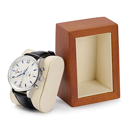 Solid Wood Watch Organizer - Display Case & Stand for Men's Watches & Bracelets - color: WHITE WATCH BOX