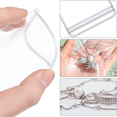 GSXRB PVC Anti Tarnish Jewelry Bags,Jewelry Bags Clear Plastic. Jewelry Pouch for Jewelry Rings and Earrings (100 pcs，3.14x4.72 inches) - size: 3.14*4.72 IN