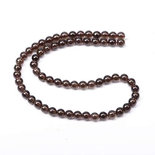 AD Beads Natural Gemstone Round Loose Beads 15" for Bracelet Necklace Earrings Jwelery Making Crafts DIY (4mm, Smoky Quartz) - color: Smoky Quartz, size: 4mm