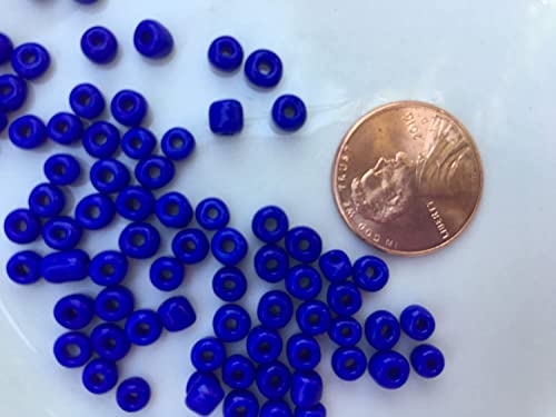 Czech Glass Seed Beads Opaque Bluer Size:6/0 40 gr / 1.4 oz… (Royal Blue) - color: Royal Blue