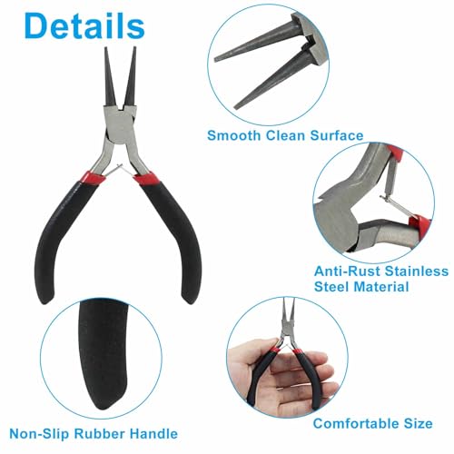 13cm/5.12" Round Nose Pliers, Jump Rings Making, Wire Jewelry Making Tools, Fine Needle Nose Pliers, Needle Nose Pliers Jewelry, Jump Ring Pliers, Bead Pliers for Wire Wrapping - style: Round Nose Pliers