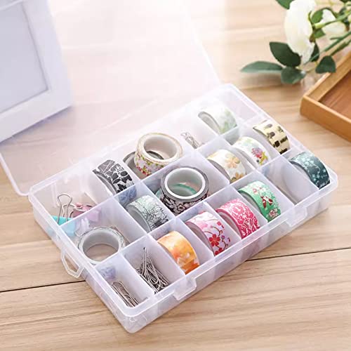 2Pack 12 Grids Craft Organizers and Storage Bead Organizer Tackle Box Organizer with Adjustable Divider, Plastic, Clear