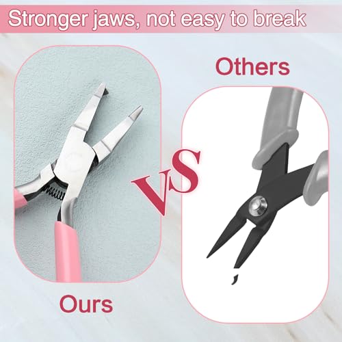 Mini Split Ring Pliers for Jewelry Making 5 Inches Ring Opening Pliers Small Split Ring Opener Tool Precision Jewelry Making Tools for Split Ring Key Chain Crafting Jump Ring Opener - style: Split Ring Pliers