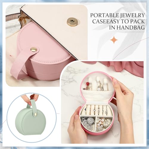 Weysat Travel Jewelry Case Bulk Mini Leather Bridesmaid Jewelry Gift Box Small Earring Storage Organizer(White, Pink, Green, Blue, Purple, Dark Pink,12 Pack) - color: White, Pink, Green, Blue, Purple, Dark Pink