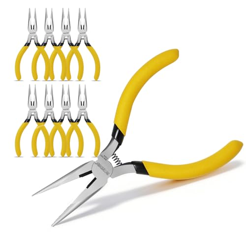 BOOSDEN 5" Needle Nose Pliers-10 Pack, Jewelry Pliers Set with Side Cutter, Mini Fine Tip Precision Pliers for Jewelry Making, Electronics, Craft, Beading - Bulk Classroom Set for Teachers & Hobbyists - size: 5''-10 pack