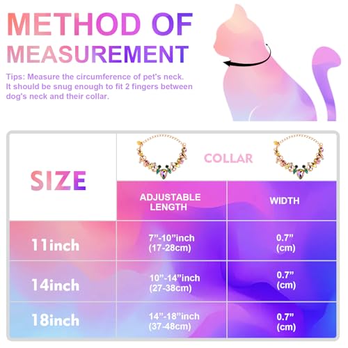HOWWFALY Dog Collar and Cat Collar Gold Chain Necklace Stainless Steel Adjustable Yellow Diamonds Collar with Cute Pet Paw for Small Medium Pets Cats Dogs Kitten Puppy - color: Muti, size: Large
