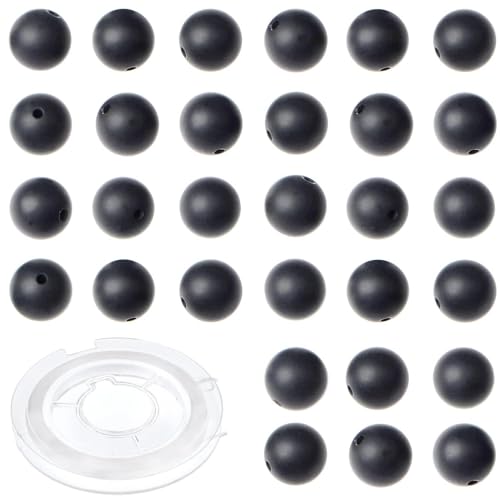 4mm 200pcs Natural Stone Round Beads Matte Black Onyx Genuine Stone Beading Loose Gemstone DIY Charm Smooth Beads for Bracelets Necklaces Earrings Hole Size 1mm (Matte Black Onyx 4mm) - color: Matte Black Onyx, size: 4mm