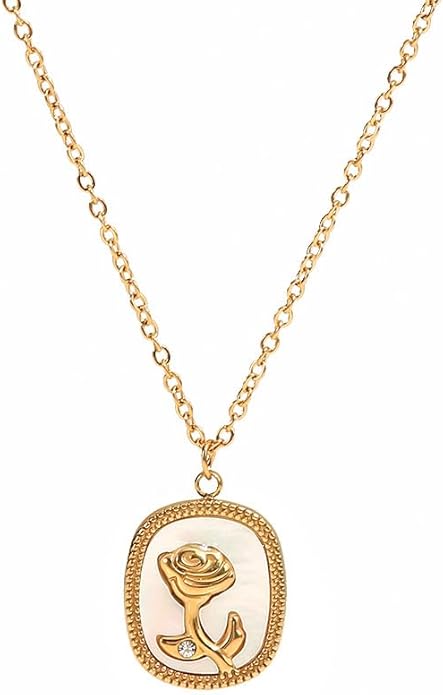 IBARA Women Gold Dianty Necklace Sun Crescent Moon Star Evil Eye Lock Lovely Heart Flower Butterfly Pearl Pendant Coin Necklaces 18K Gold CZ Diamond Filled Chain Boho Beach Simple Handmade Jewelry