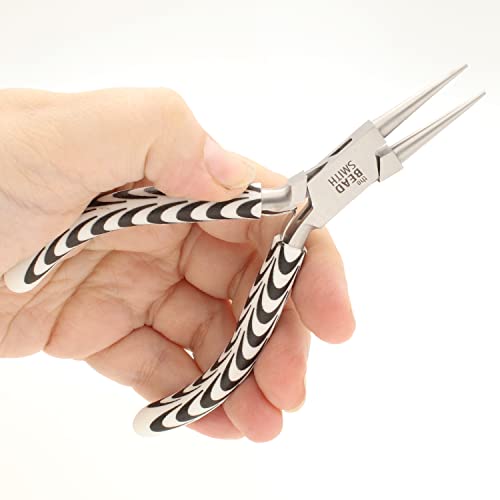 The Beadsmith Round Nose Pliers – Zebra Print Line – 5 inches (127 mm) – Comfortable Handle with Double Leaf Springs – Jewelry Making Tool for Creating Bracelets, Earrings and Necklaces - size: round nose - 5"